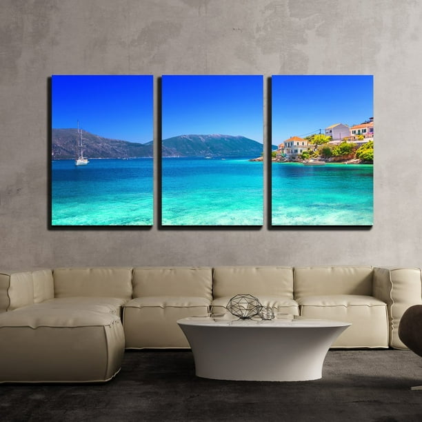 wall26 Tropical Blue Waters Framed by Palms 24x36 inches Canvas Art Home Decor wall26 Tropical Blue Waters Framed by Palms 24x36 inches Canvas Art Home Decor